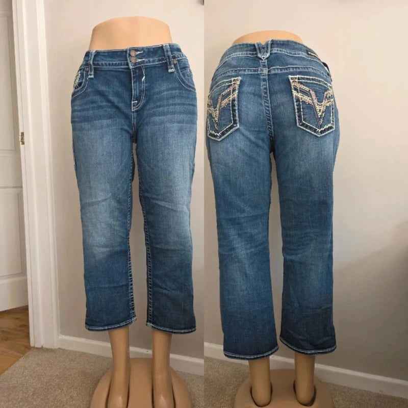 Vigoss Mid Rise Capri Vintage Y2K Jeans UK Size 18