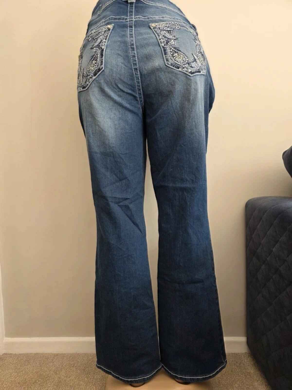 Gemma Rae High Rise Bootcut Vintage Y2K Jeans UK Size 20 Petite