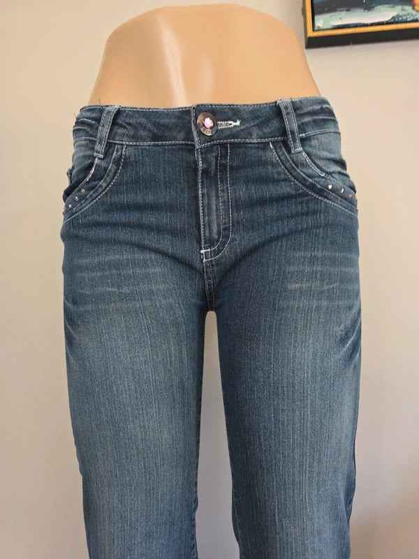 Kikstar Vintage Y2K Mid Rise Bootcut Jeans UK Size 8 Petite