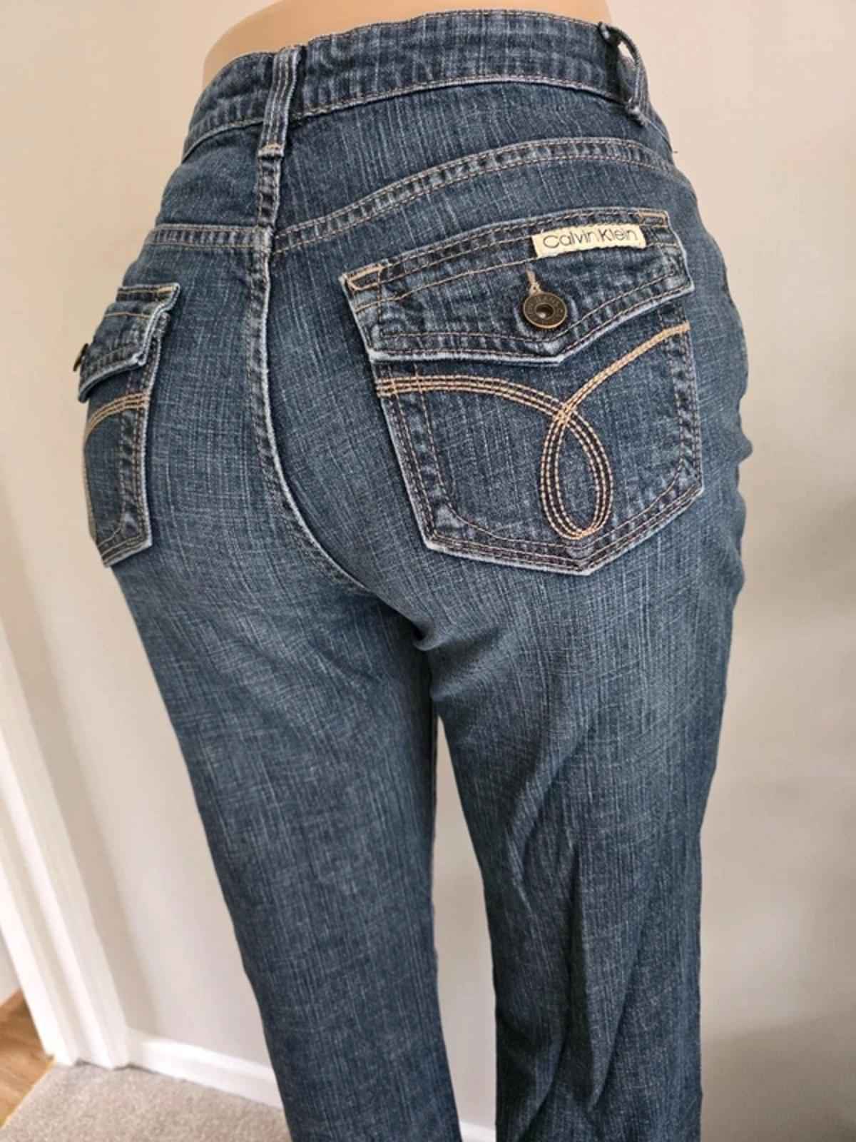 Vintage Y2K Calvin Klein Mid Rise Bootcut Jeans UK 12