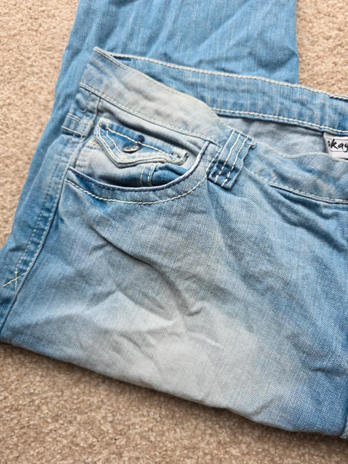 Vintage Y2K Okay Mid Rise Capri Jeans UK Size 18