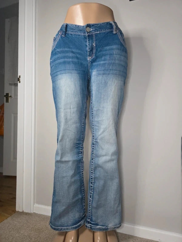 Amethyst Jeans Mid Rise Bootcut Vintage Y2K Jeans UK Size 20/22