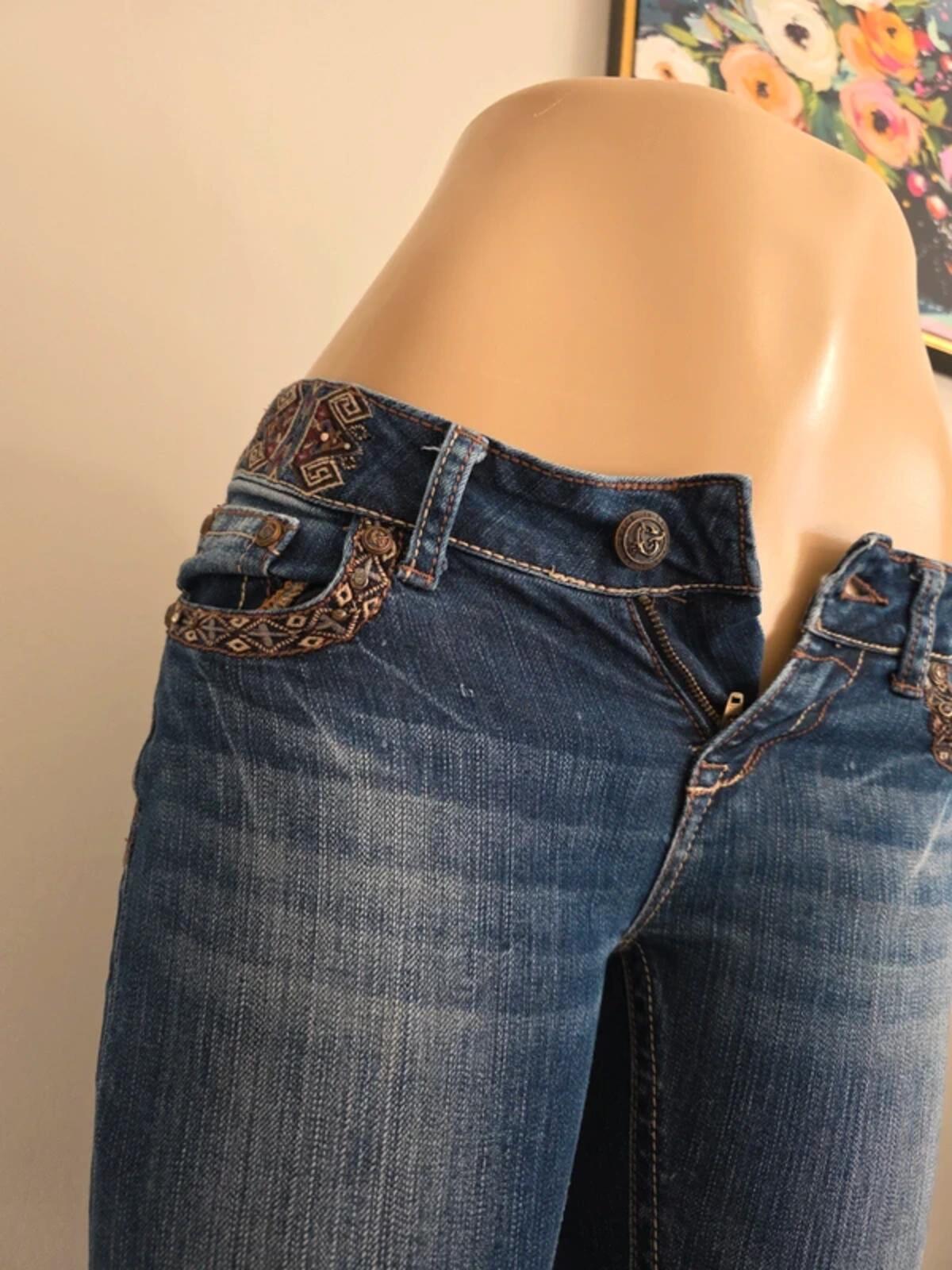 Grace in LA Ultra Low Rise Bootcut Vintage Y2K Jeans UK Size 4/6