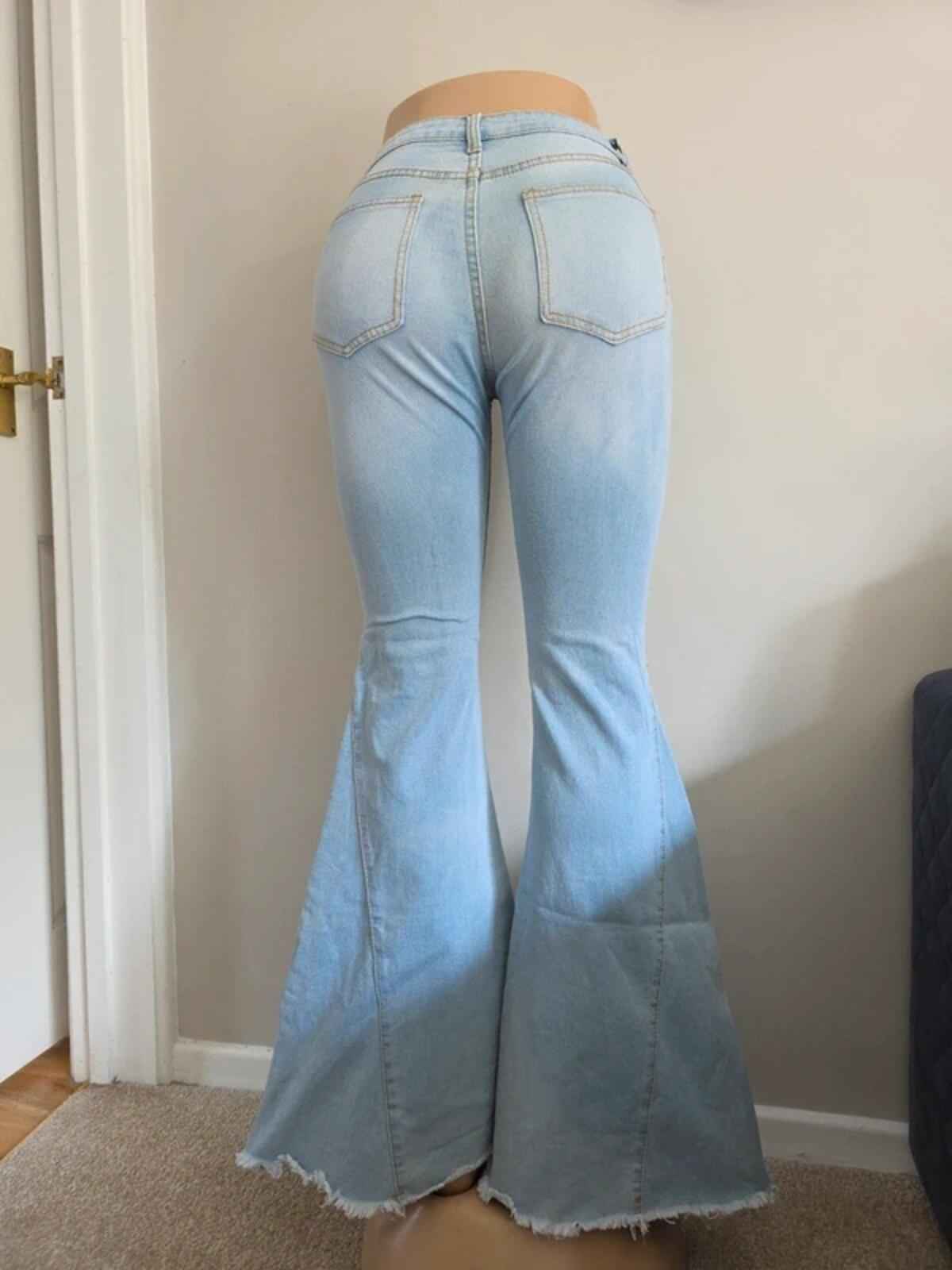 No Label Mid Rise Flared Vintage Y2K Jeans UK Size 6