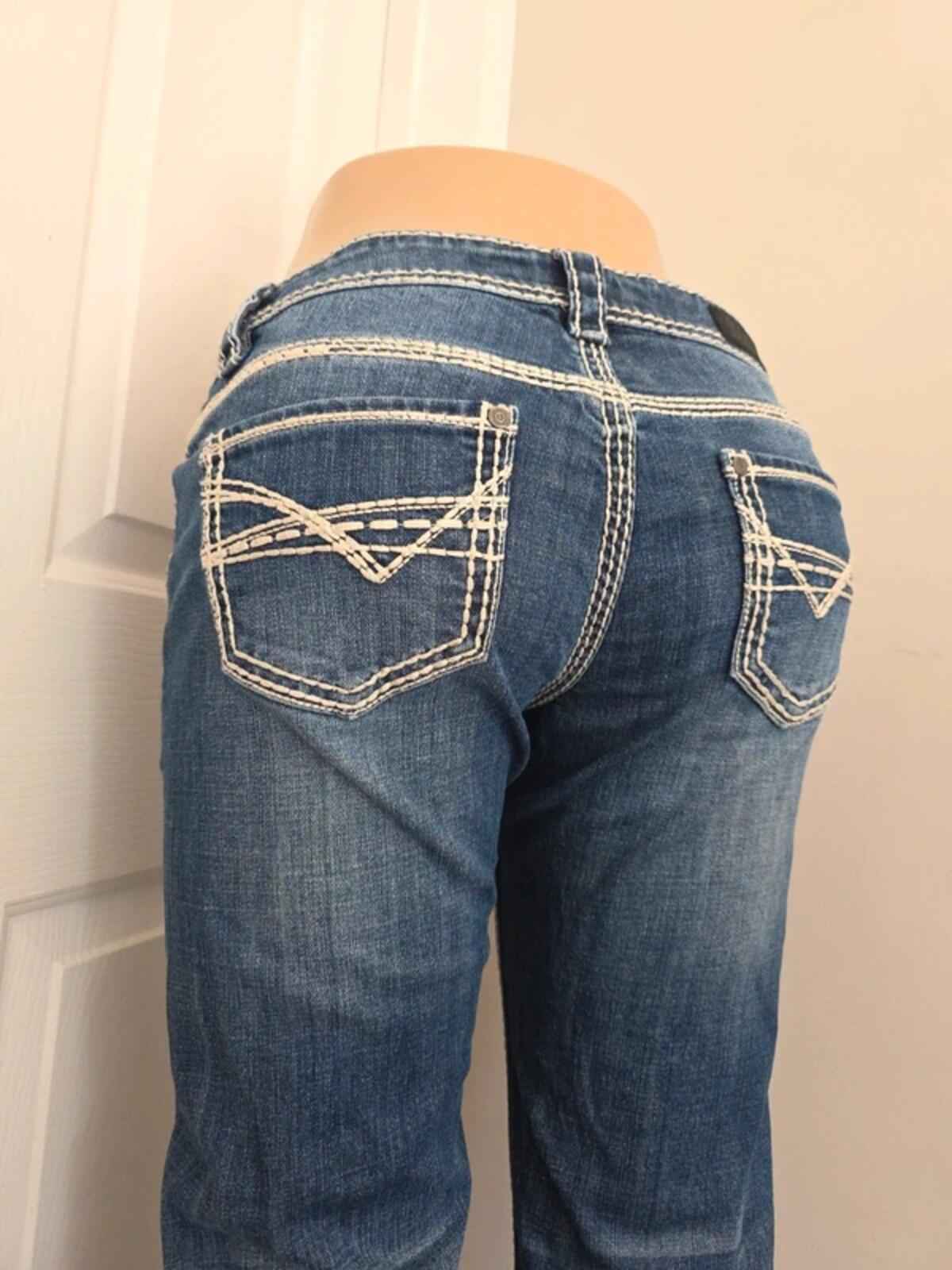Rock & Roll Cowgirl Low Rise Relaxed Bootcut Vintage Y2K Jeans UK Size 8/10 Tall