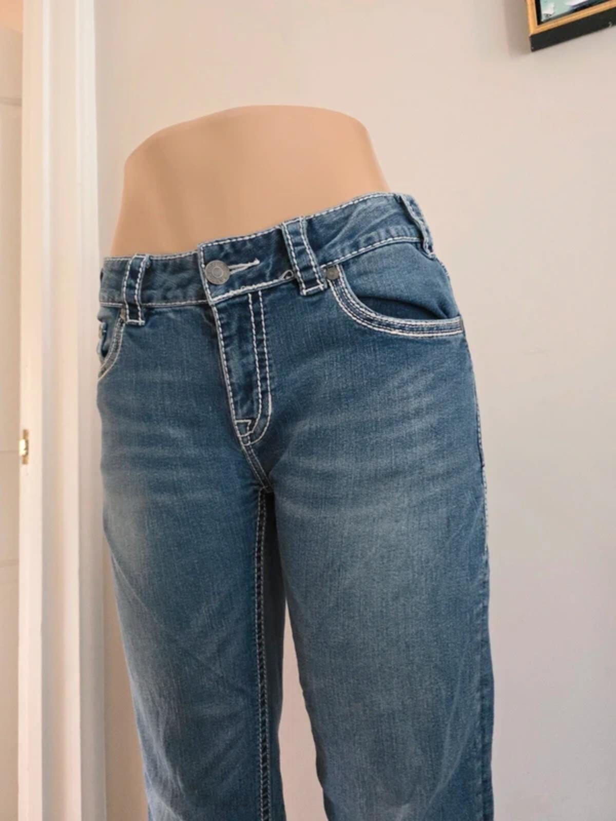 Rock & Roll Mid Rise Baby Bootcut Vintage Y2K Jeans UK Size 8 Tall