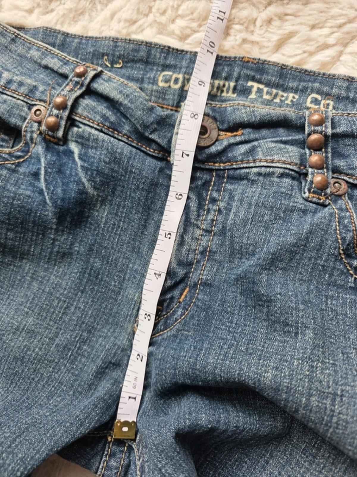 Vintage Y2K Cowgirl Tuff Co Gypsy Mid Rise Bootcut Jeans Western Stitch Detail UK 12