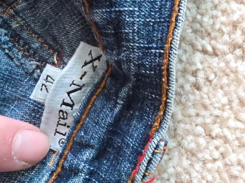 X-Mail Petite Mid Rise Slim Vintage Y2K Jeans UK Size 8