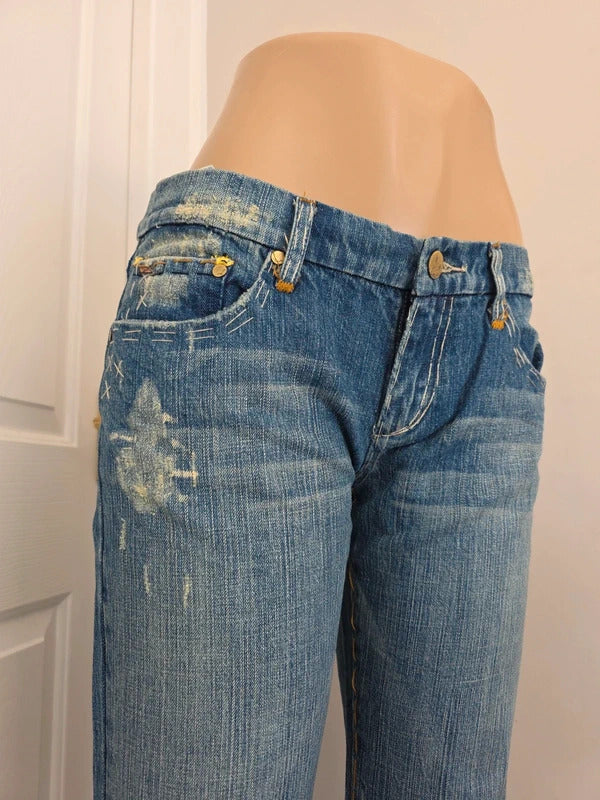 Joe’s Jeans Low Rise Relaxed Flared Vintage Y2K Jeans UK Size 10 Petite