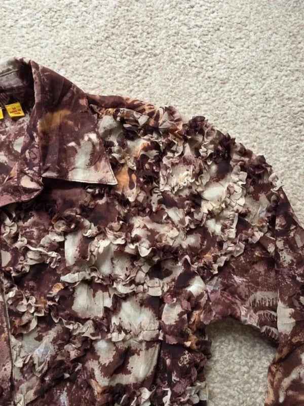 Vintage Y2K Lloyd Williams Sheer Ruffle Blouse UK Size 12
