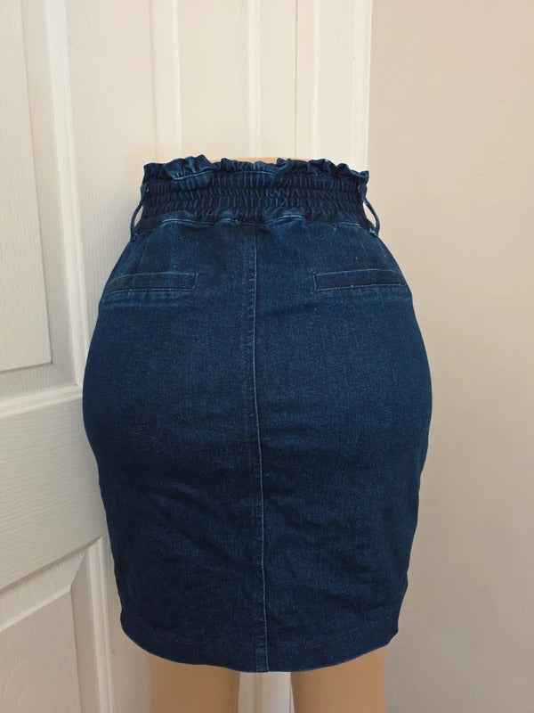 Japanese High Rise Denim Mini Skirt UK Size 4/6