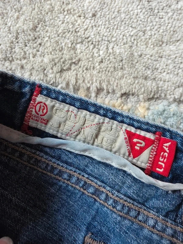 Guess Mid Rise Flared Vintage Y2K Jeans UK Size 6/8 Tall