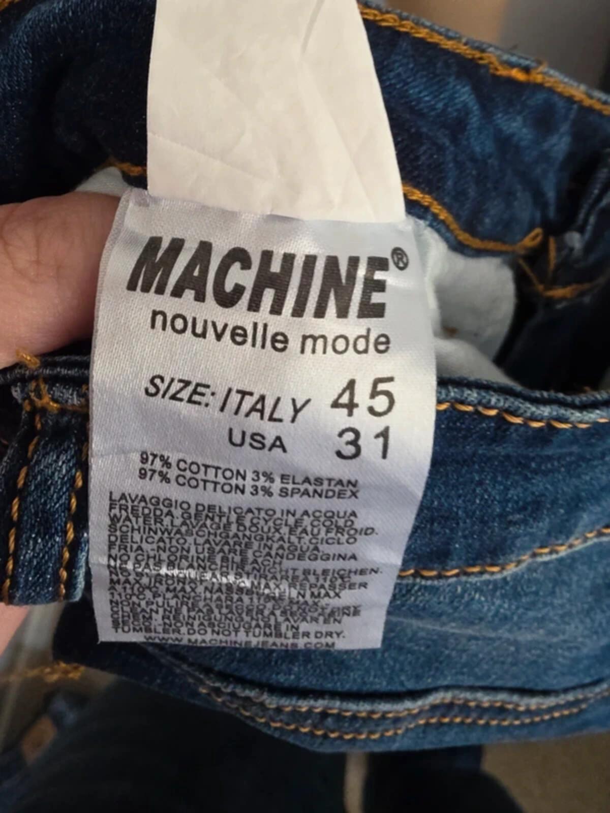 Machine Mid Rise Skinny Vintage Y2K Ripped Embroidered Jeans UK Size 10
