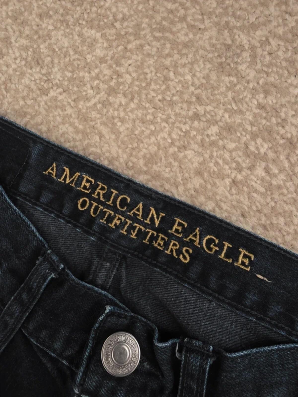 Vintage Y2K American Eagle Mid Rise Straight Jeans UK Size 6 petite