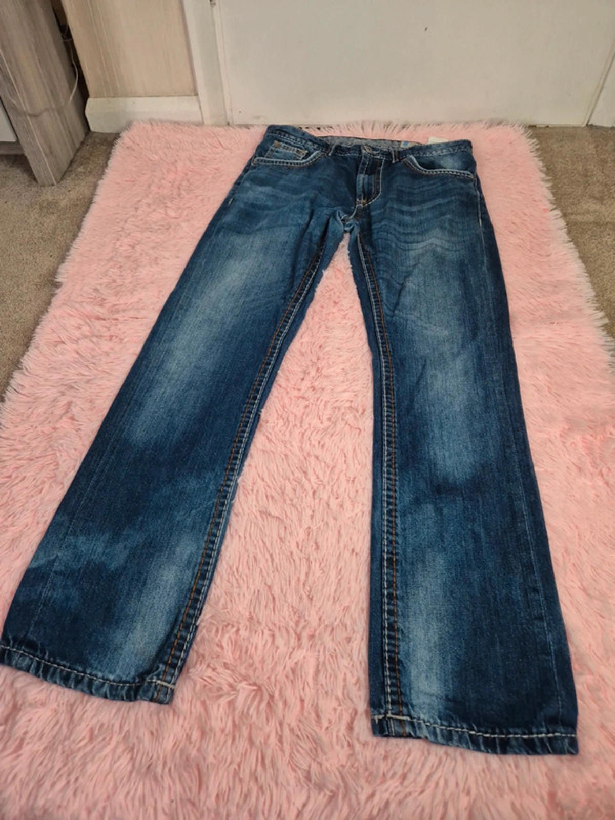 Vintage Y2K Denim 1982 Mid Rise Straight Leg Baggy Jeans UK 12