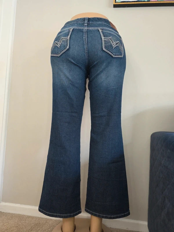 Maurices Mid Rise Bootcut Vintage Y2K Jeans UK Size 12/14 Petite
