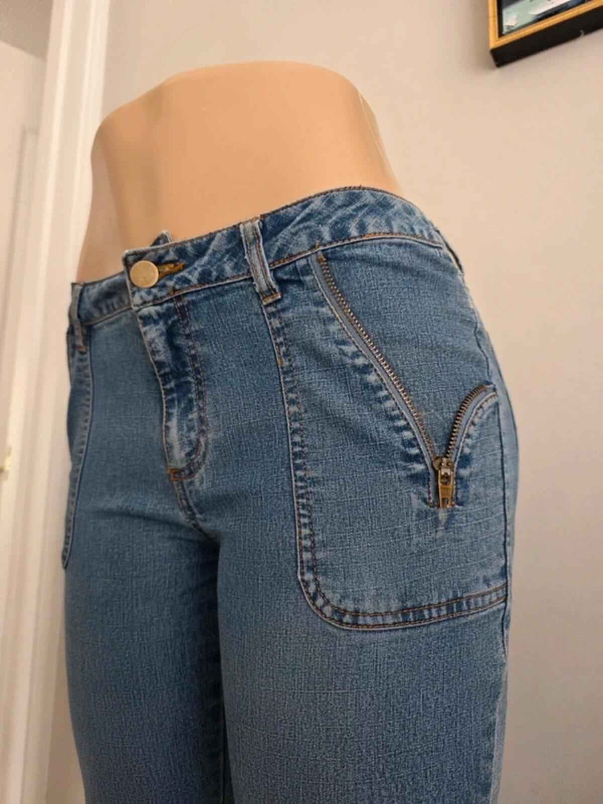 Capucino Mid Rise Flared Vintage Y2K Jeans UK Size 8 Petite