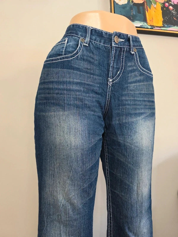 Maurices Tall Mid Rise Relaxed Bootcut Vintage Y2K Jeans UK Size 10/12