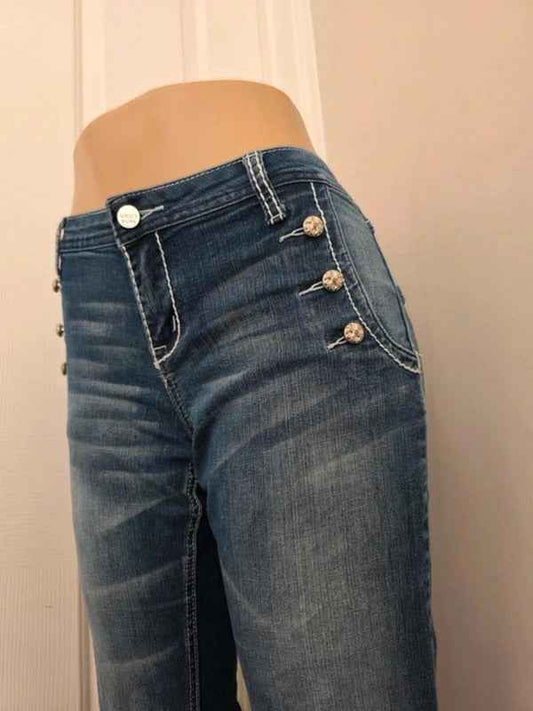 Luxury Blues Mid Rise Bootcut Vintage Y2K Jeans UK Size 12