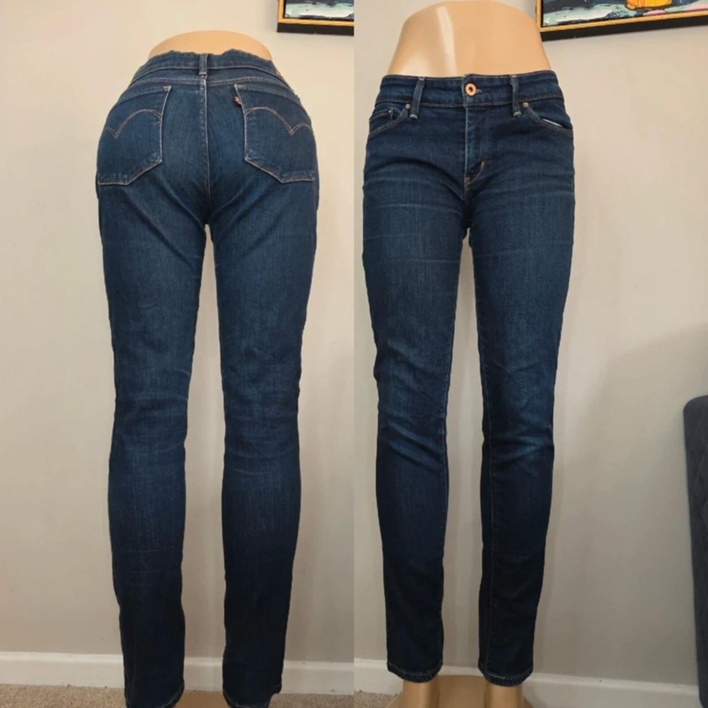 Levi's Denizen Low Rise Skinny Vintage Y2K Jeans UK Size 8