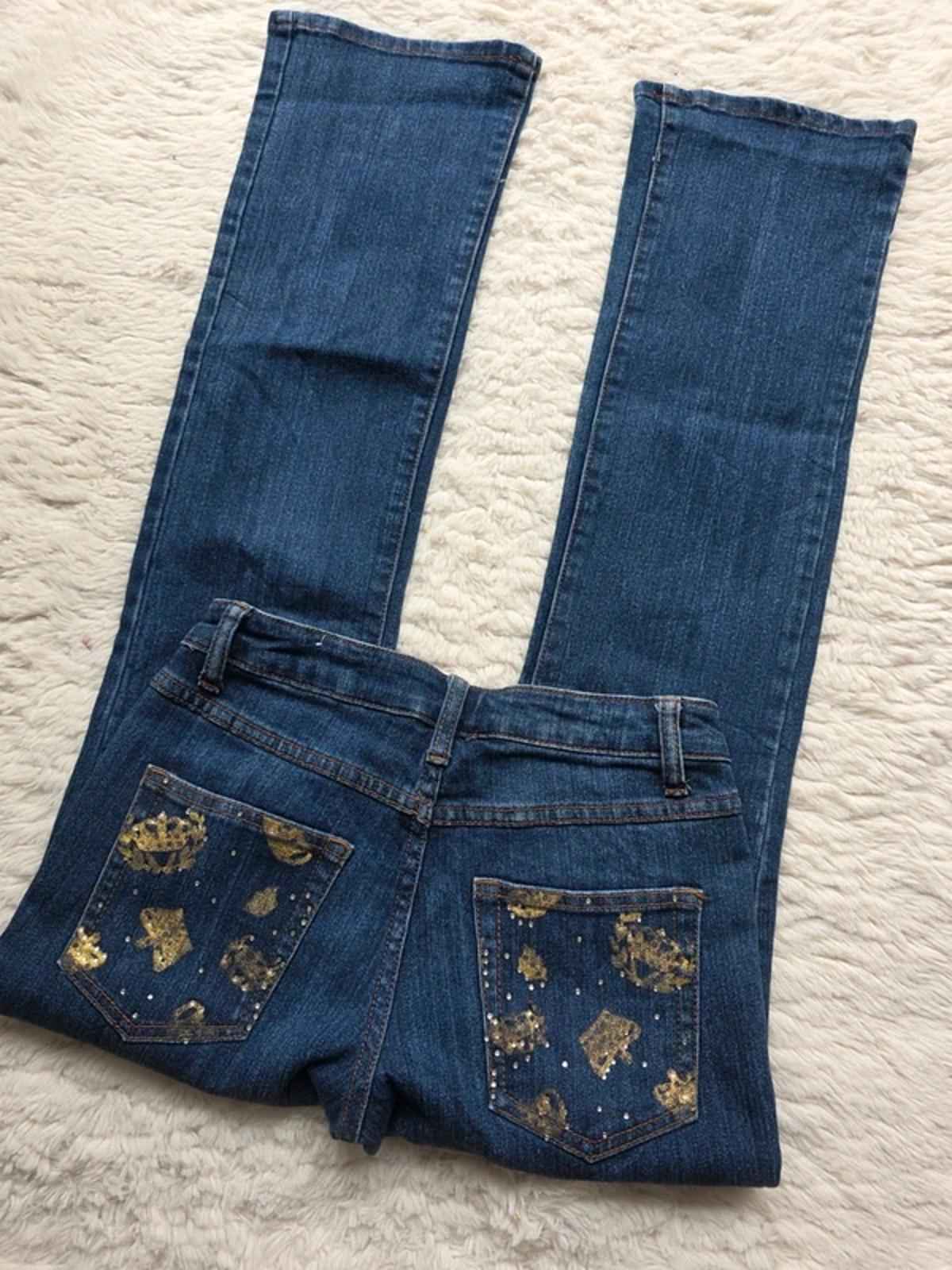 Vintage Y2K Crest Jeans Low Rise Bootcut Jeans UK 8