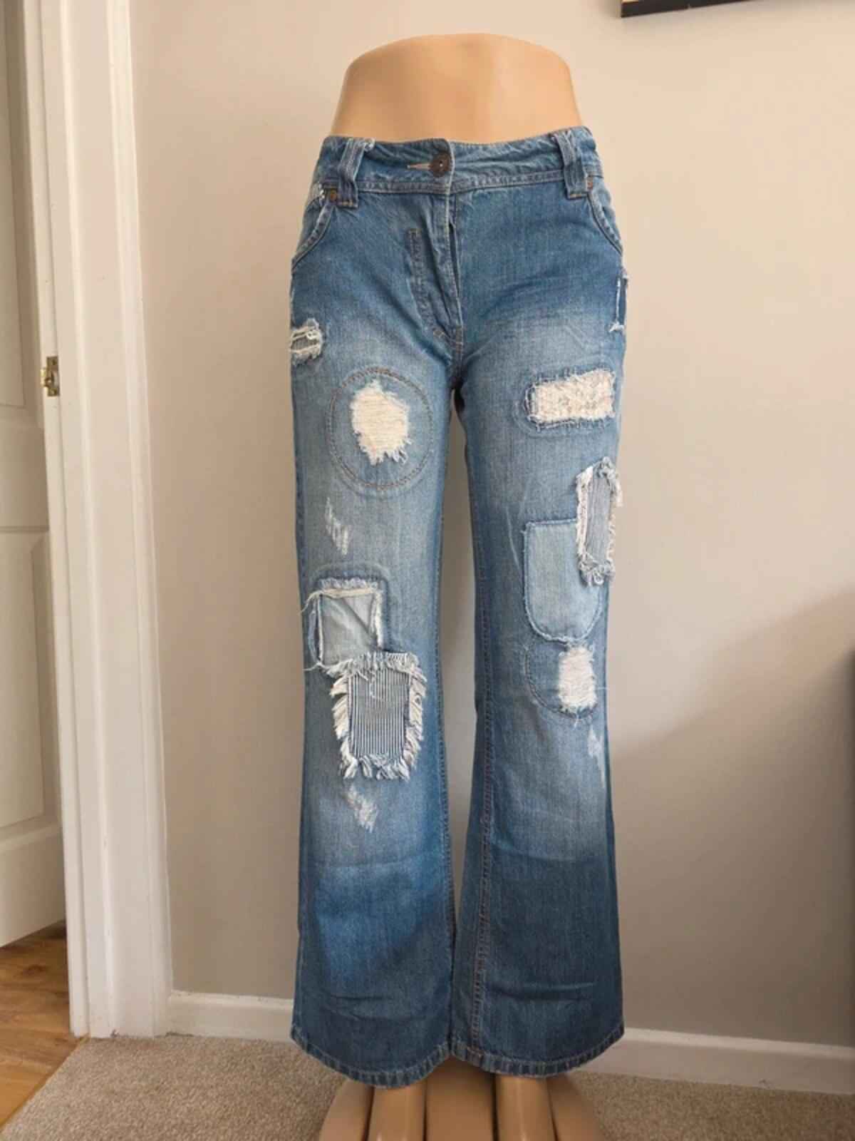 Next Vintage Y2K Mid Rise Relaxed Wide Leg Jeans UK Size 12