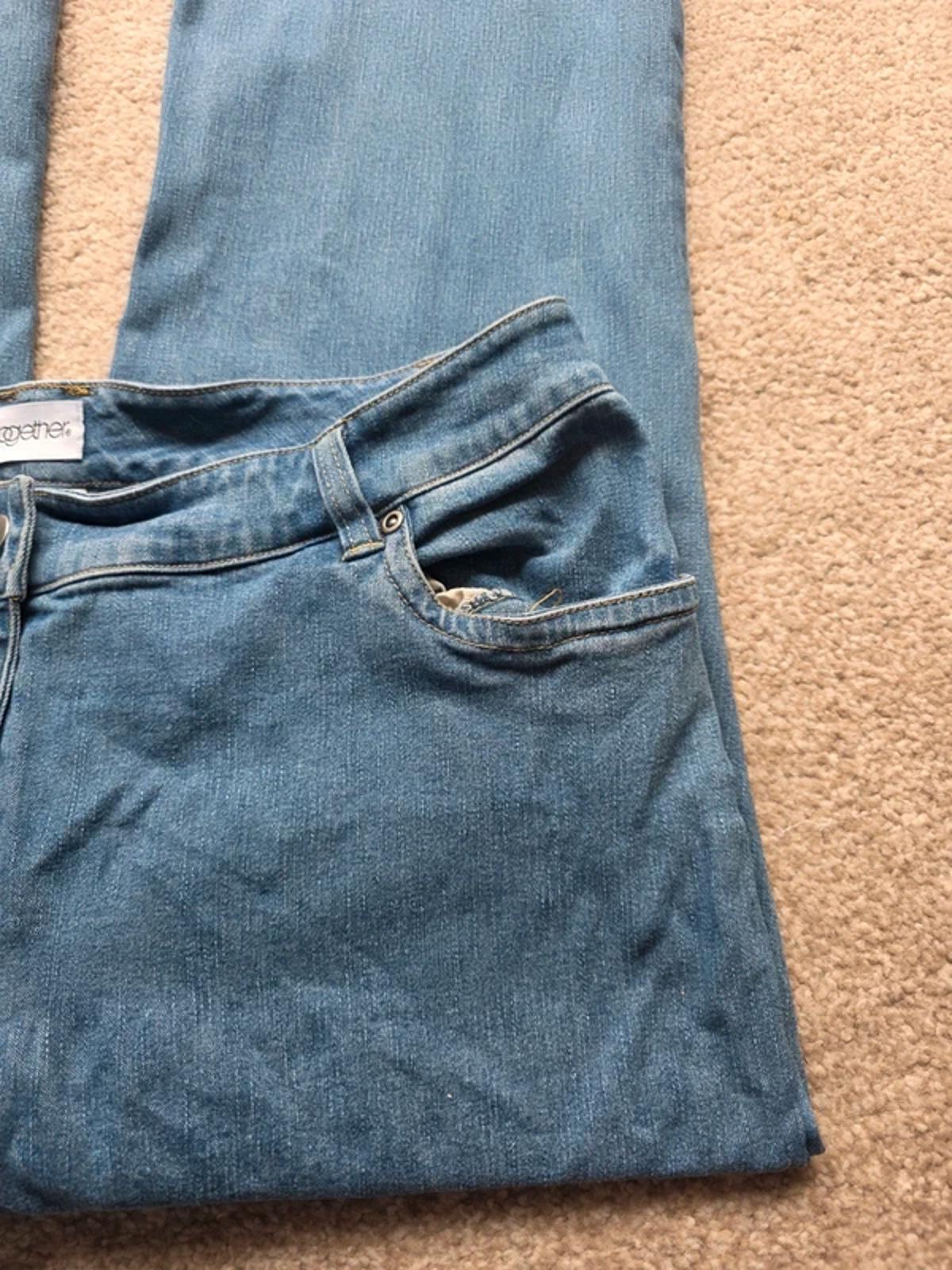 Vintage Y2K Together Mid Rise Embroidered Bootcut Jeans UK Size 12