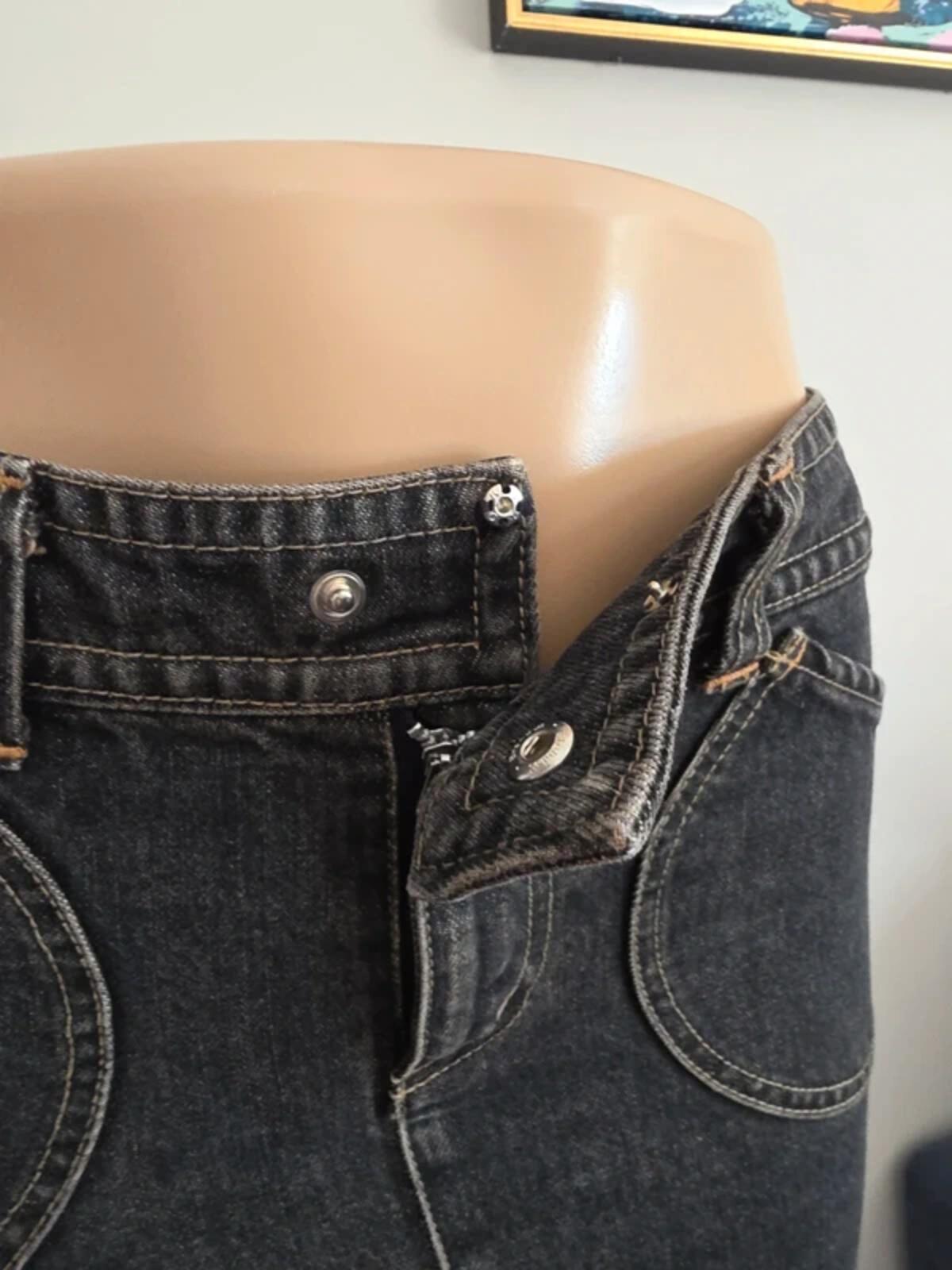 Mary Quant London Vintage Y2K Mid Rise Denim Mini Skirt UK Size 4/6