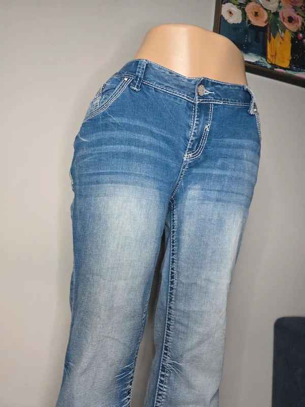Amethyst Jeans Mid Rise Bootcut Vintage Y2K Jeans UK Size 20/22