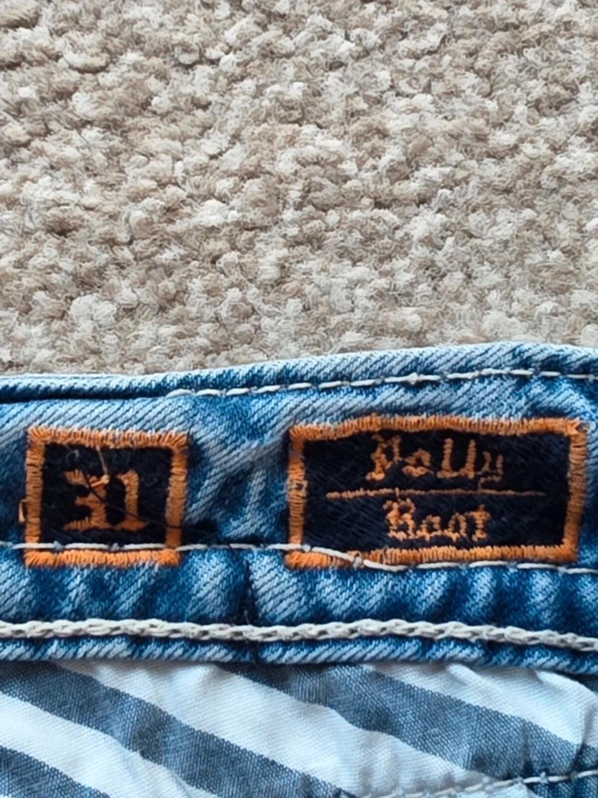 Vintage Y2K Rock Revival Low Rise Bootcut Jeans UK Size 10/12 Tall