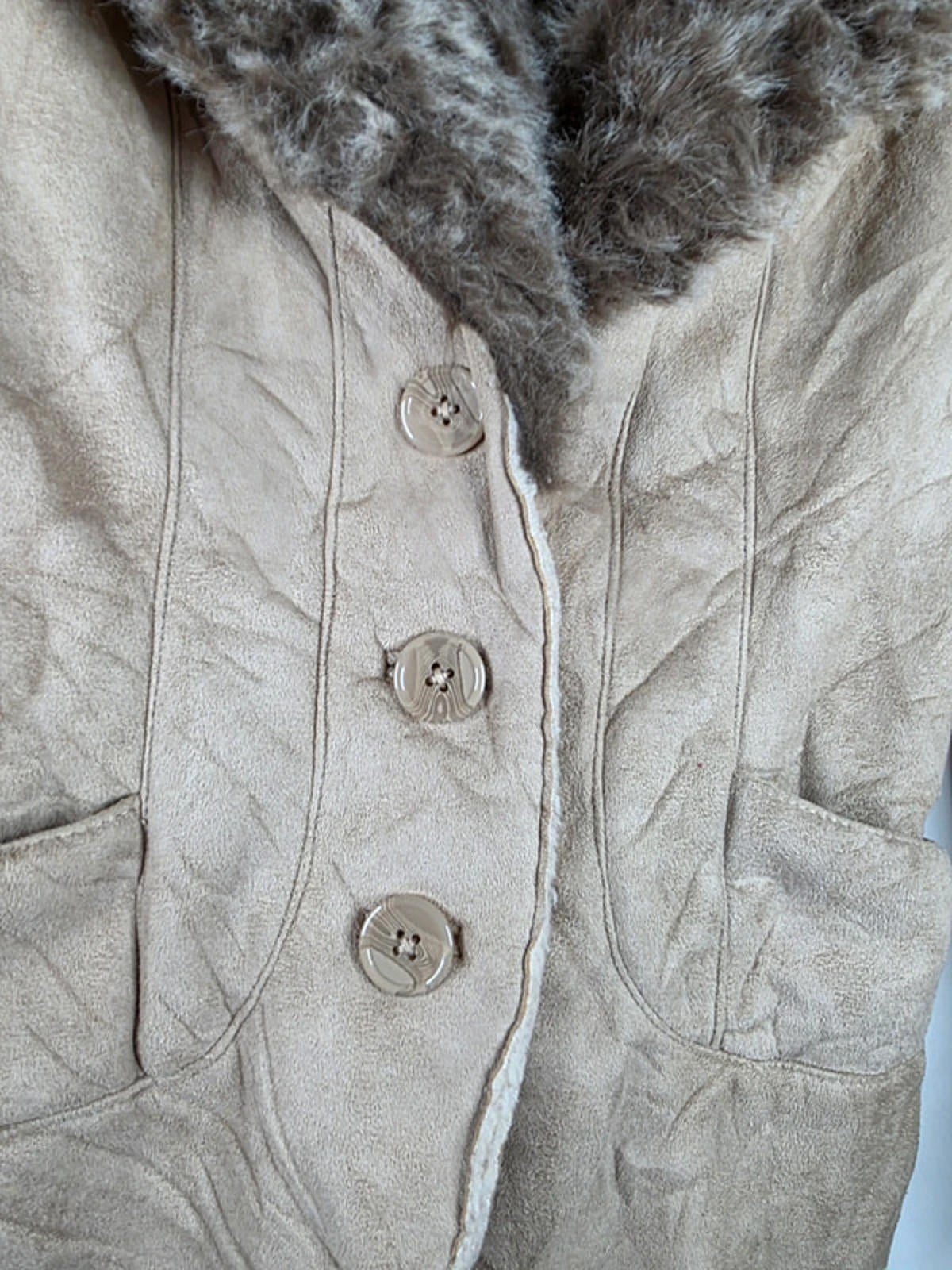 Vintage Y2K INC International Concepts Faux Shearling Jacket UK size 6/8 XS