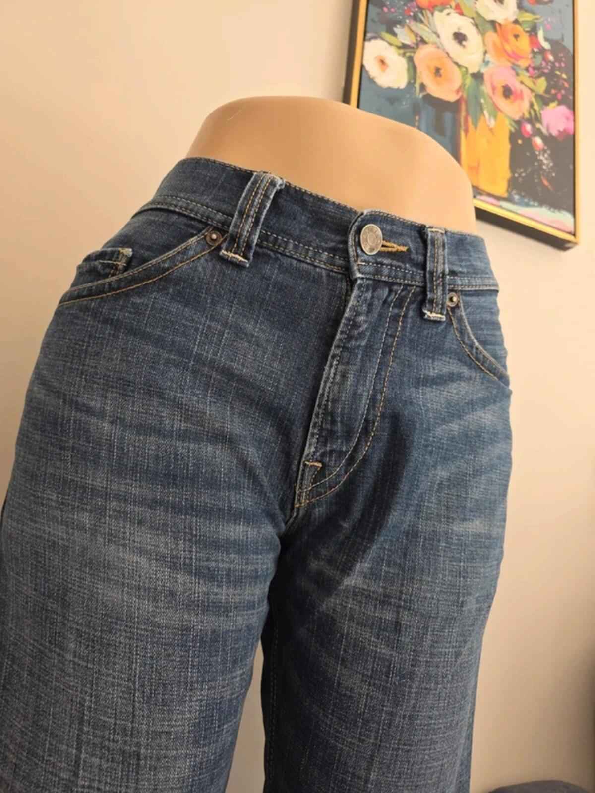 Express Jeans High Rise Loose Bootcut Vintage Y2K Jeans UK Size 14 Petite