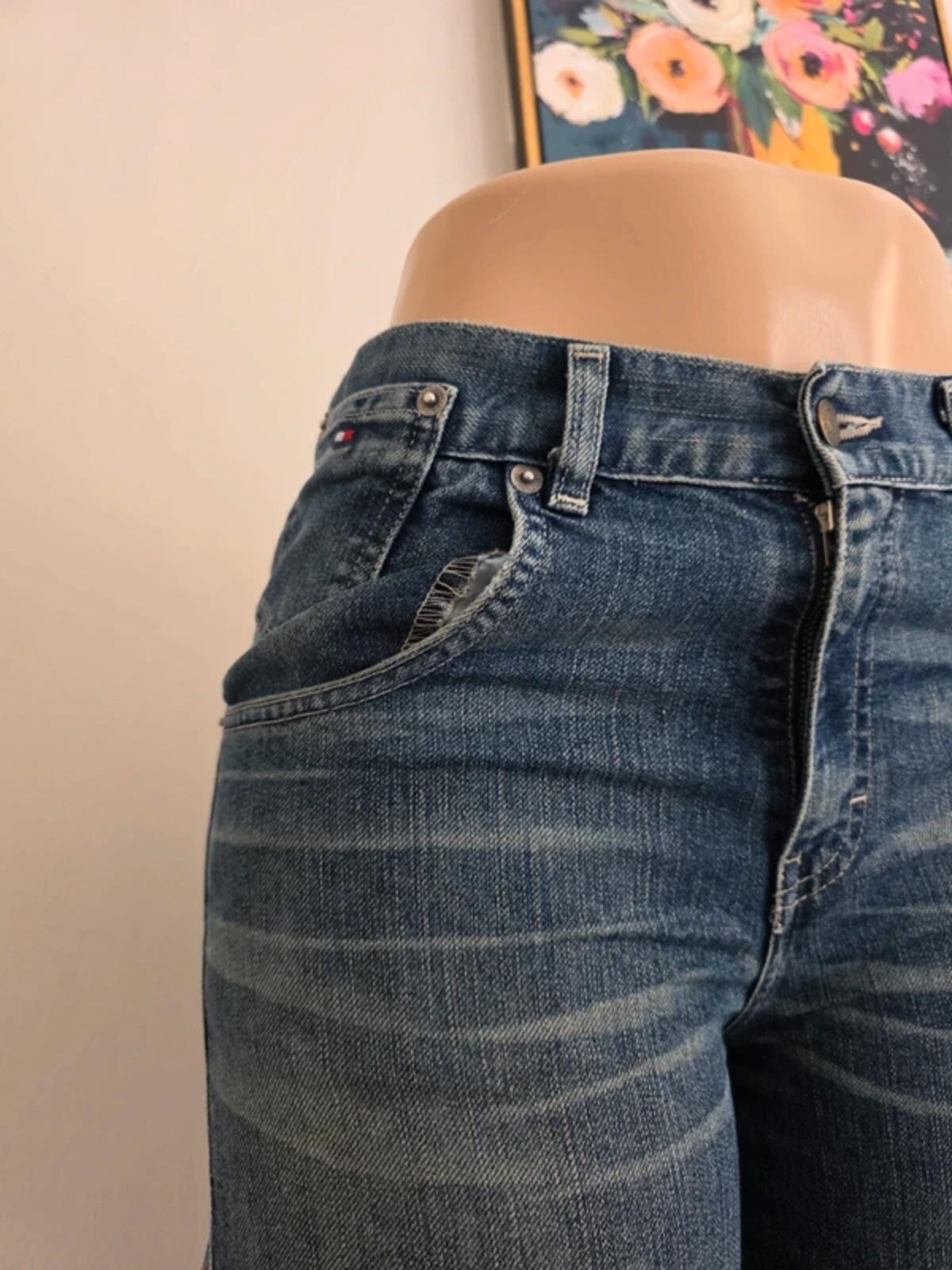 Vintage Y2K Tommy Hilfiger High Rise Wide Leg Jeans UK Size 10 Petite