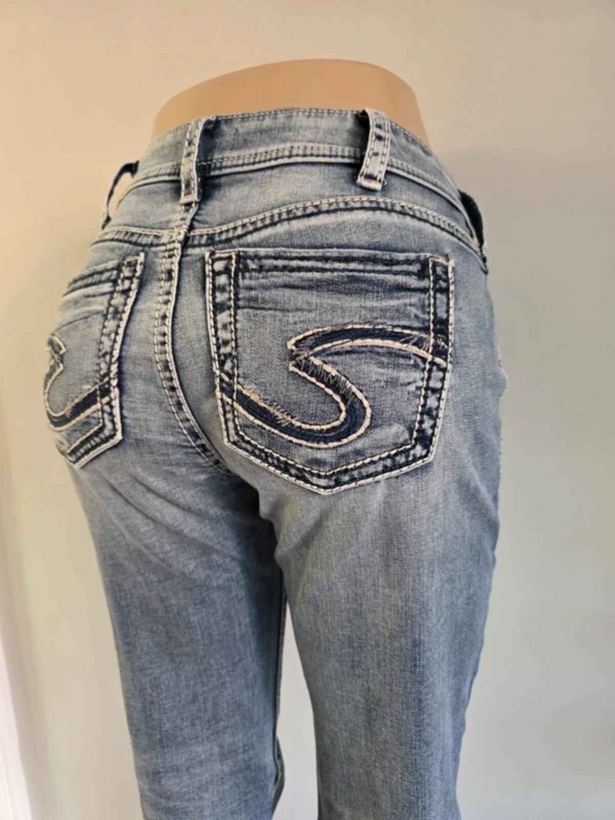 Vintage Y2K Silver Jeans Mid Rise Bootcut UK Size 12