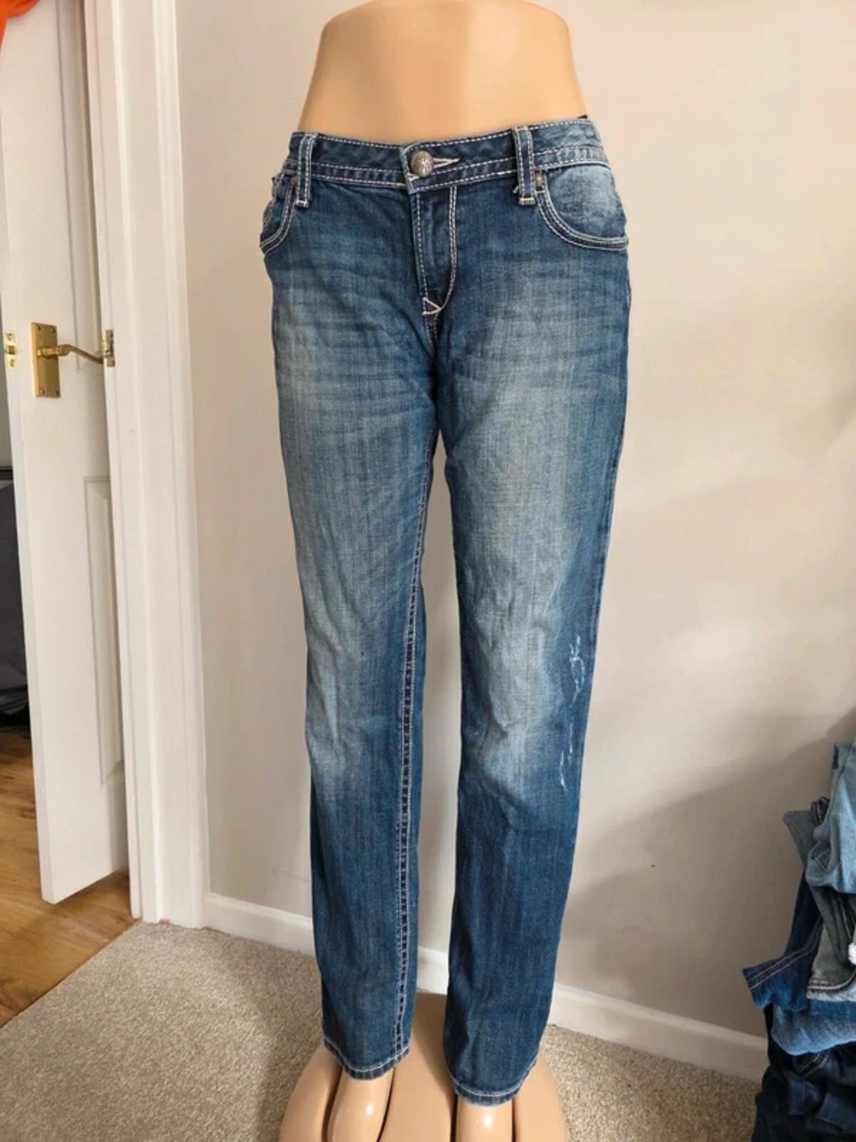 Vintage Y2K Rerock Low Rise Skinny Jeans UK Size 14