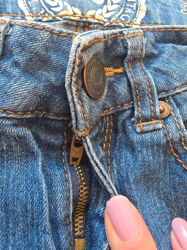 Authentic American Heritage Ultra Low Rise Bootcut Vintage Y2K Jeans UK Size 4