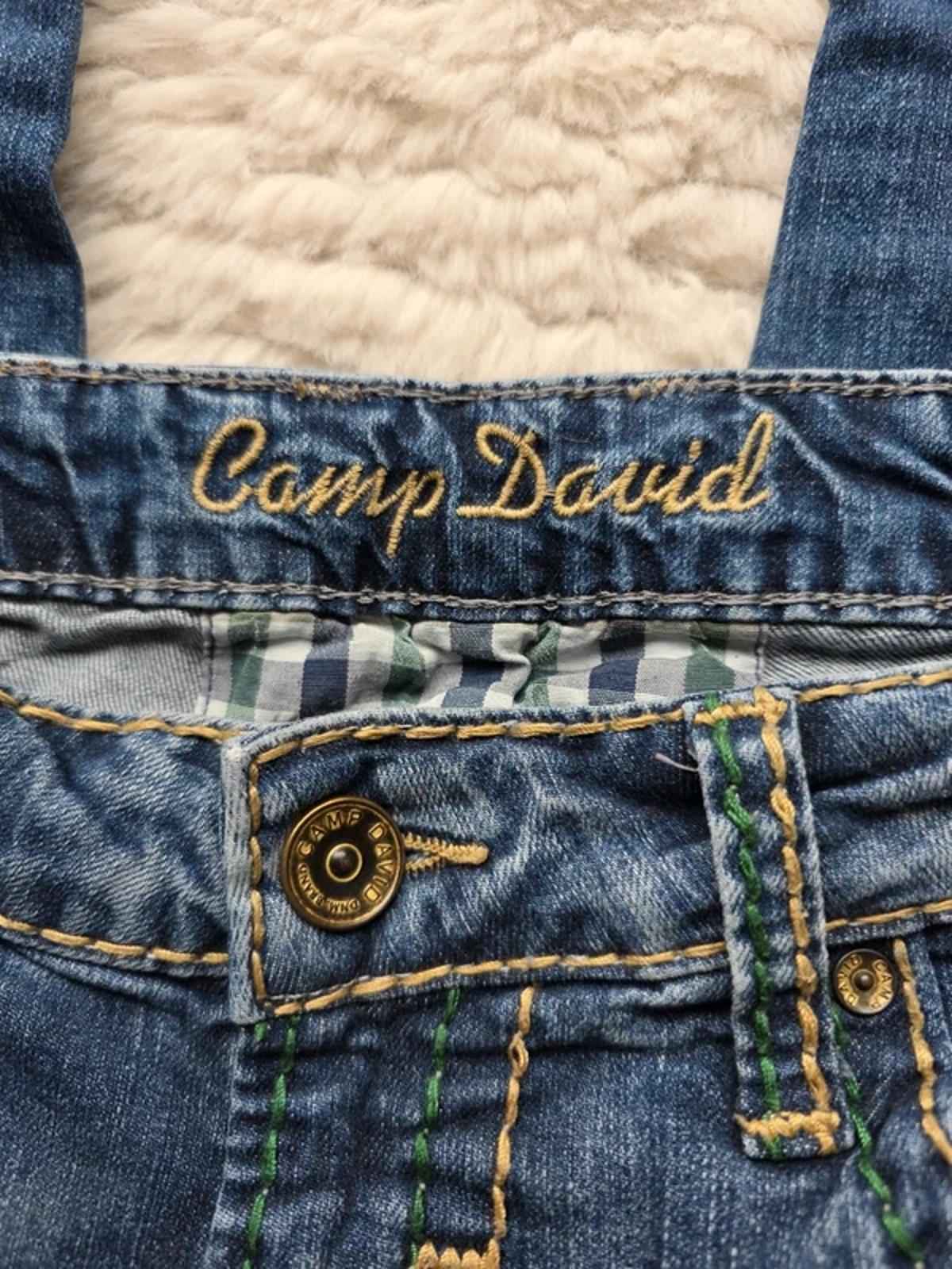 Vintage Y2K Camp David Mid Rise Straight Leg Jeans Baggy Fit UK 14