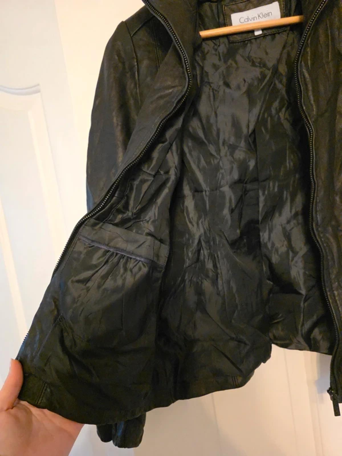 Vintage Y2K Calvin Klein Black Leather Jacket Women’s Size M