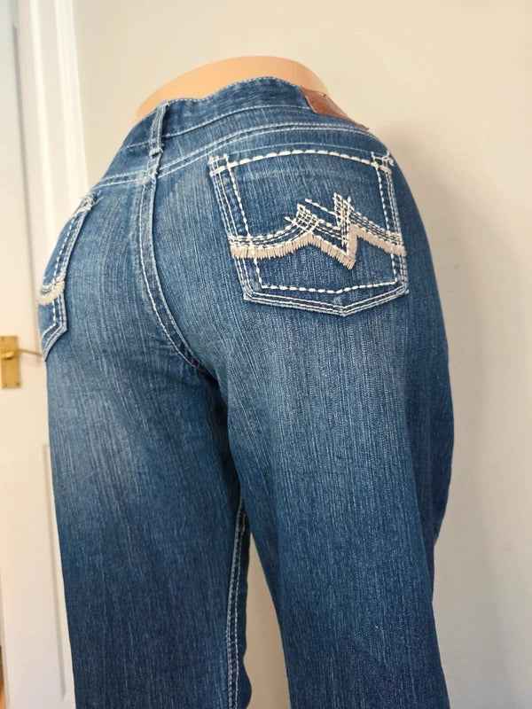 Maurices Tall Mid Rise Relaxed Bootcut Vintage Y2K Jeans UK Size 10/12