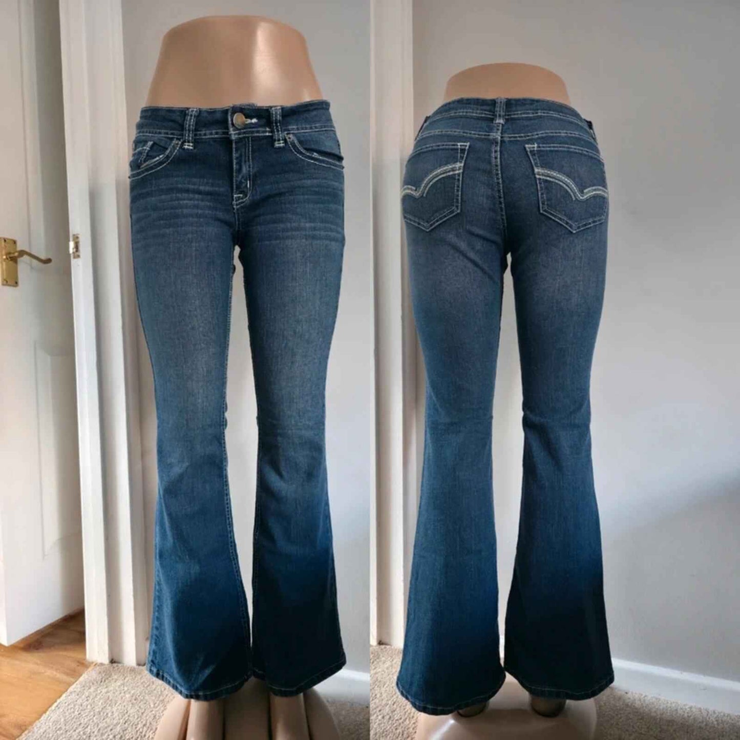 No Boundaries Low Rise Flared Vintage Y2K Jeans UK Size 8