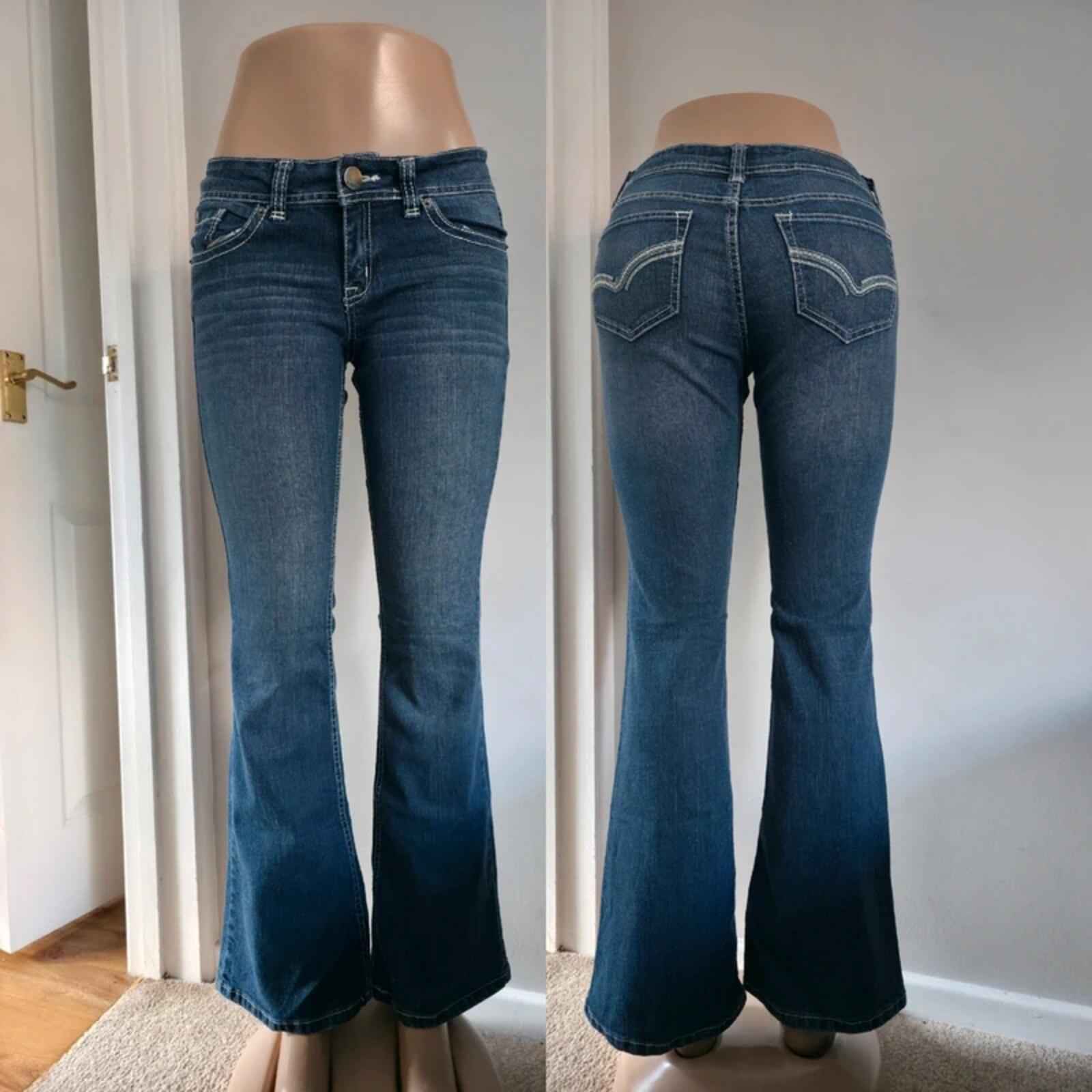 No Boundaries Low Rise Flared Vintage Y2K Jeans UK Size 8