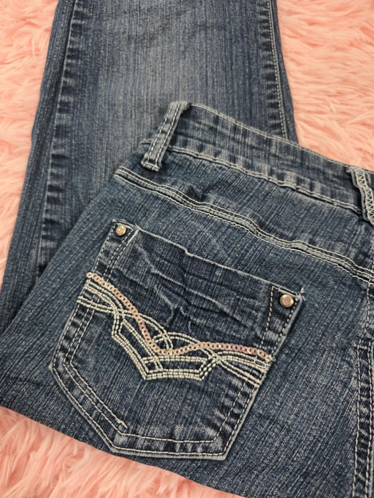 Y2K Give Me 5ive Super Low Rise Bootcut Jeans UK Size 8