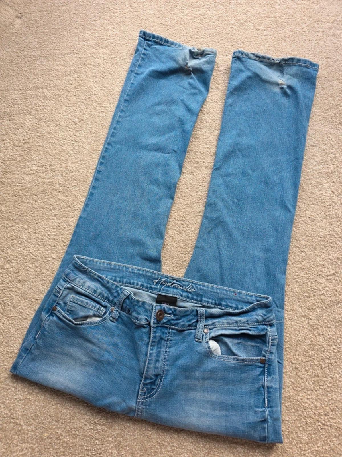 Vintage Y2K Hydraulic Mid Rise Bootcut Jeans UK Size 12/14
