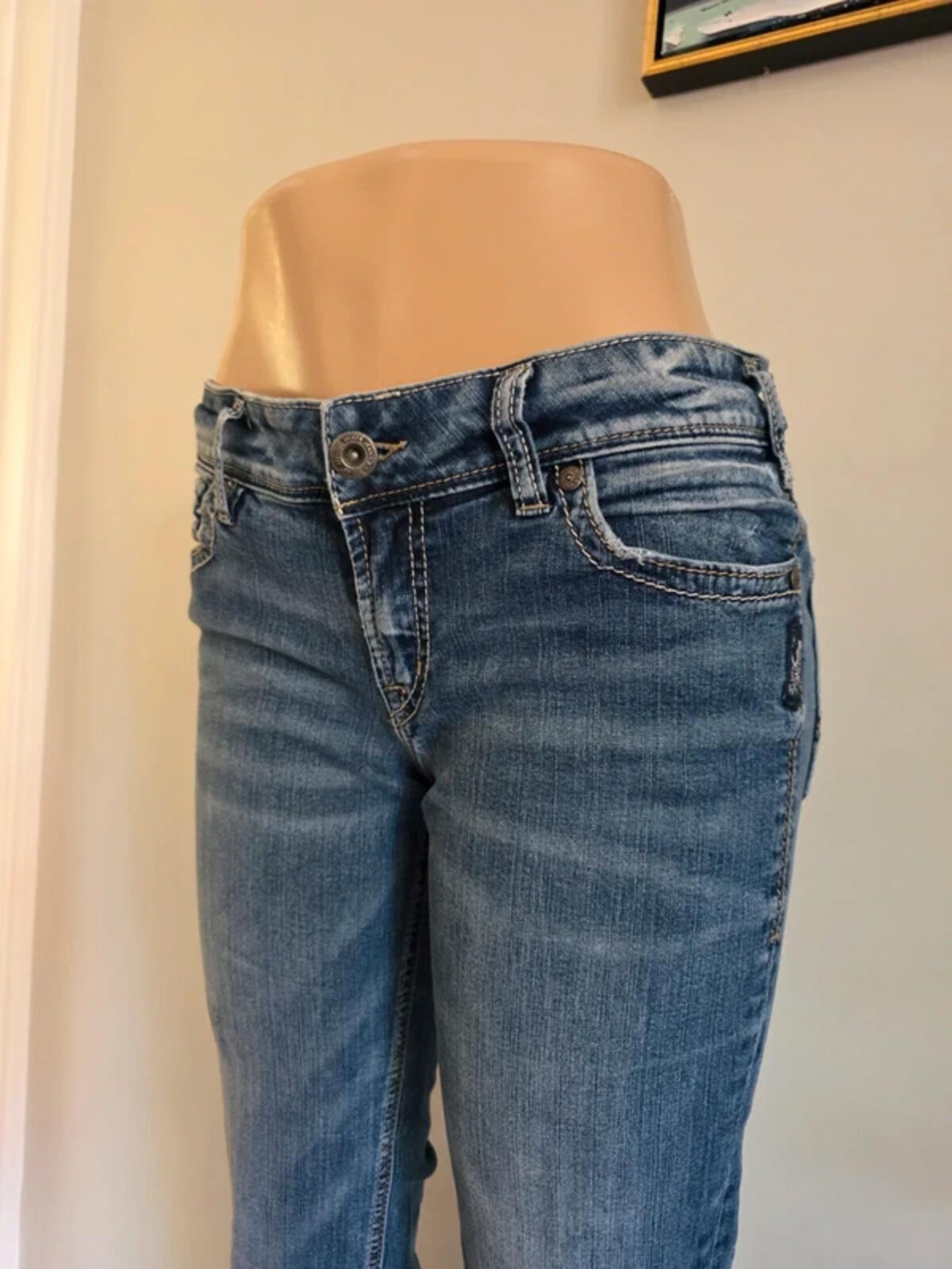 Silver Jeans Mid Rise Slim Bootcut Jeans UK Size 12