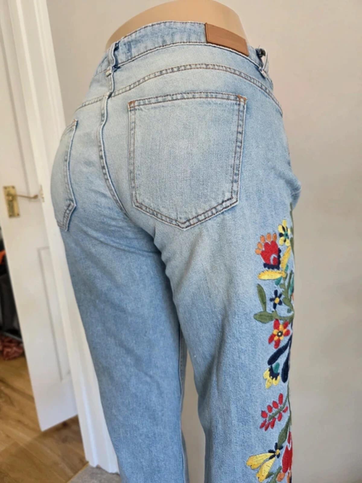 Vintage Y2K Zara Basic Straight Leg Jeans Mid/Low Rise UK Size 12 Petite