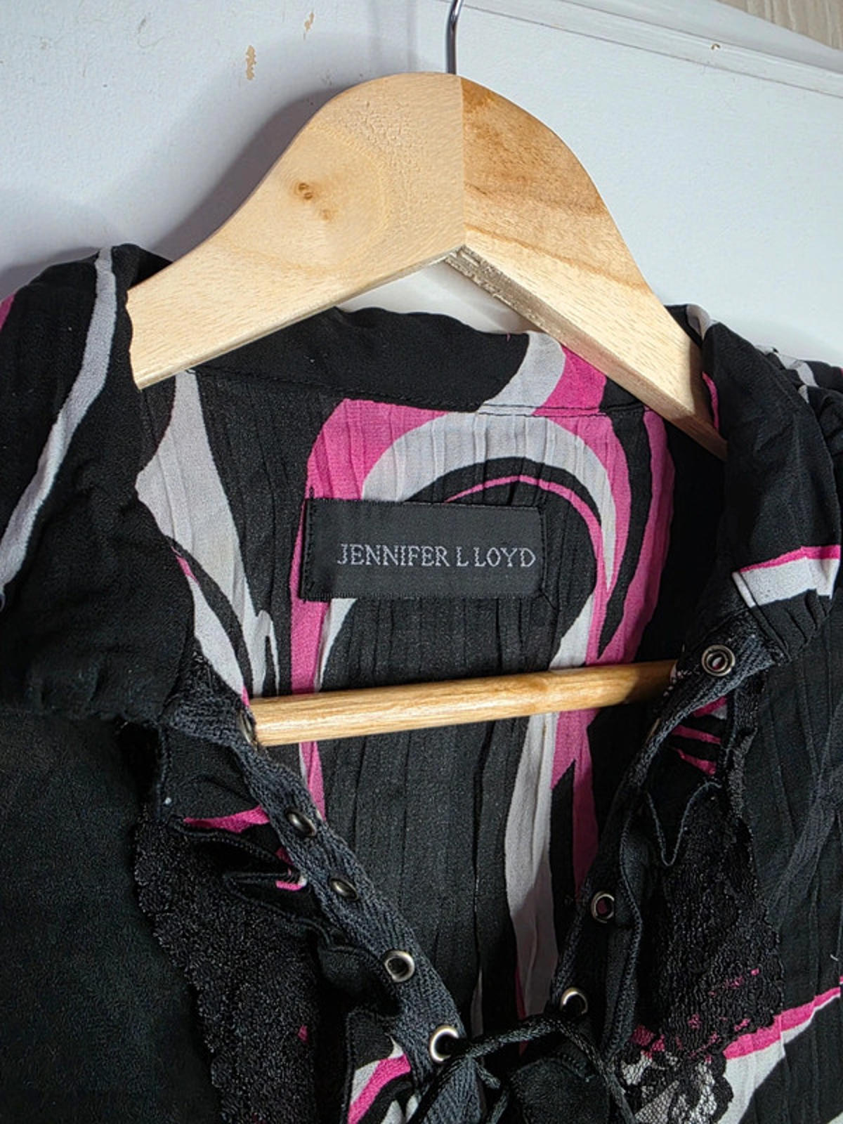 Vintage Y2K Jennifer Lloyd Lace Up Blouse UK size 12/14 x