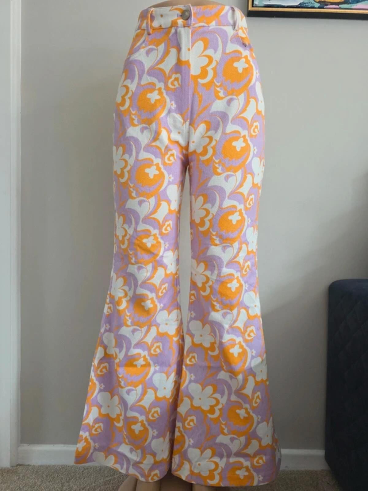 Princess Polly 70s Inspired High Rise Flared Trousers UK Size 10