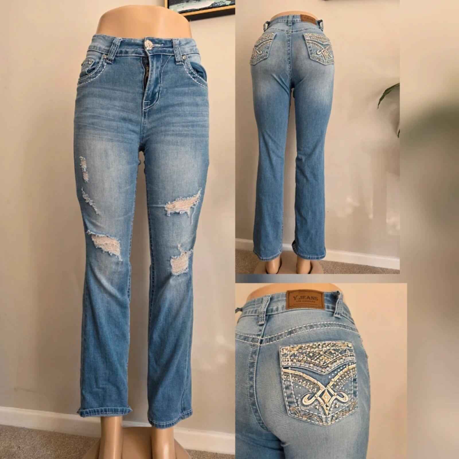 Vintage Y2K Y Jeans Mid Rise Bootcut Jeans UK Size 4-6