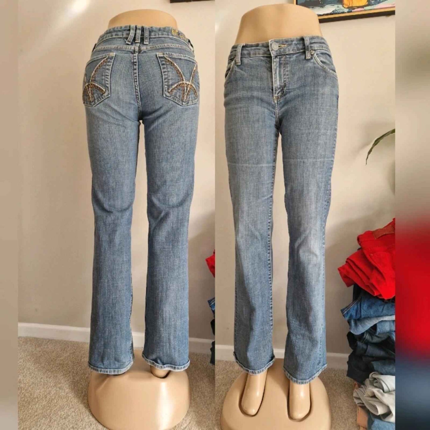 Y2K "Kut from the Kloth" Mid Rise Bootcut Flared Denim Jeans UK 10