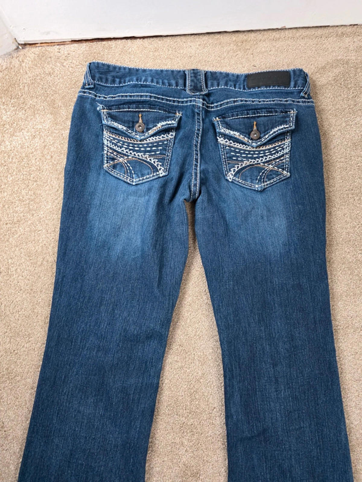 Vintage Y2K Twentyone Black Low Rise Bootcut Jeans UK Size 12